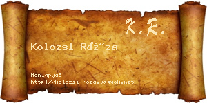 Kolozsi Róza névjegykártya
